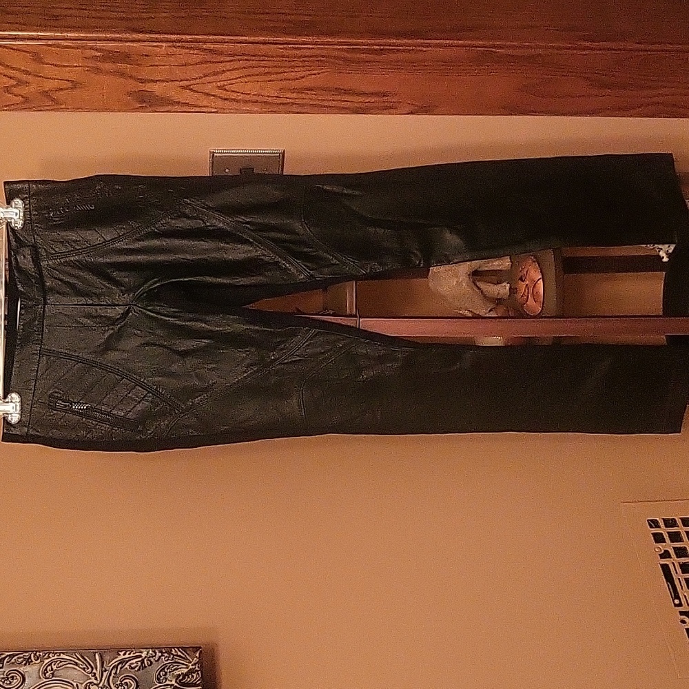 555 Los Angeles leather moto pants xs